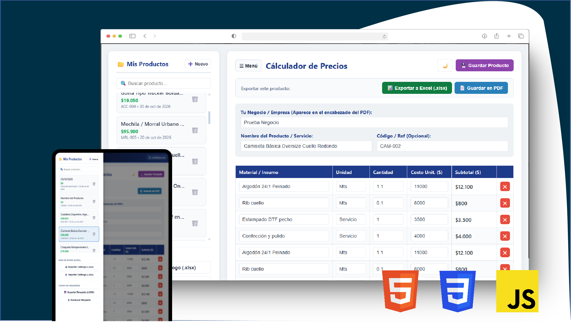 Calculador de Precios